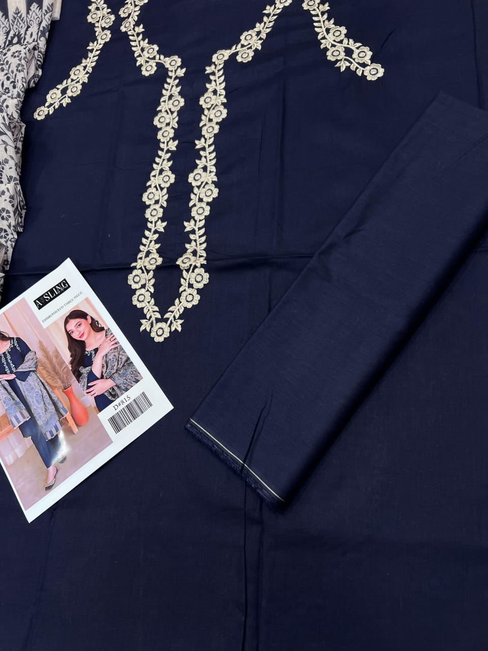 Embroidered Three Piece Suit (Blue)Most demanding Article