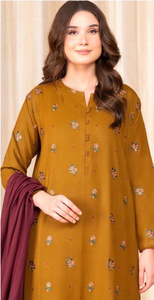 Embroidered 3 Piece Suit
