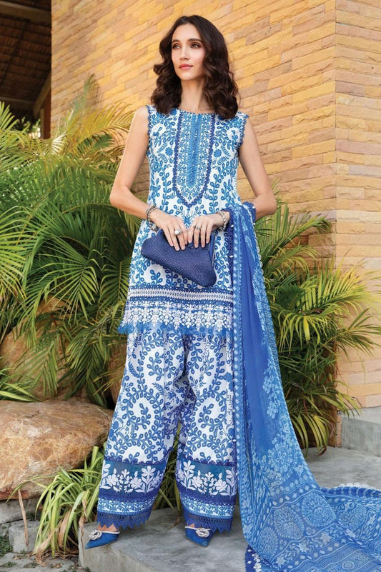 Embroidered Blue 3 Piece